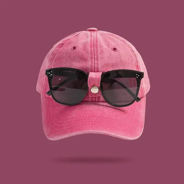 Trendy Backwards Baseball Cap with Built-in Sunglasses – Unisex Style