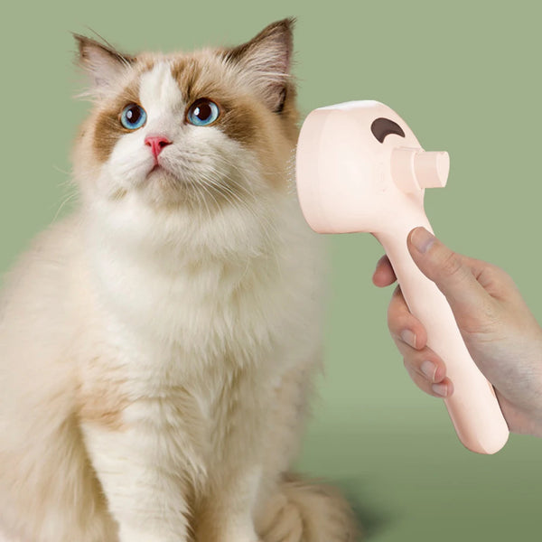 Pet Clean Steam Spray Dog Grooming Brush – Chemical-Free Steam Cleaning & Detangling Brush for Dogs