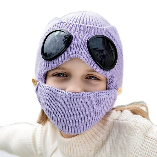 Windproof Warm Mask with Integrated Ear Protection & Glasses Cover for Children and Adults