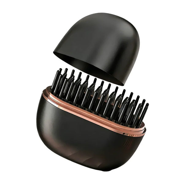 Mini Hair Straightening Comb with Wireless Charging & 3 Heat Settings