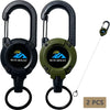 Retractable Keychain 2-Pack with Tactical Badge Reel & Steel Cord