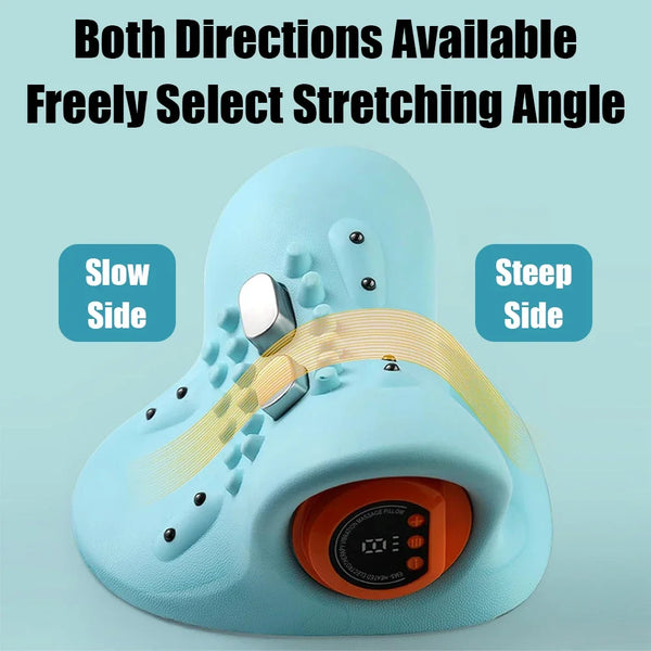 Electric Neck Cervical Traction Massager – EMS Heated Vibration Massage Pillow for Neck & Spine Relaxation