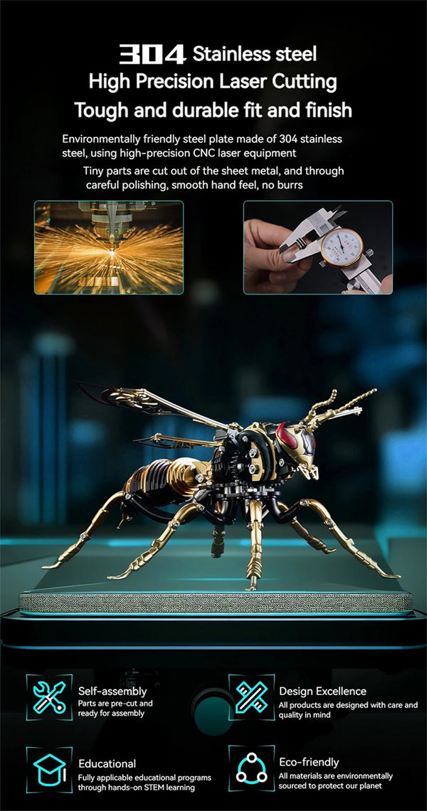 DIY Assembly 3D Metal Mechanical Model Kit – Scorpion, Cheetah, Wasp, Falcon, Pterosaur & Phoenix