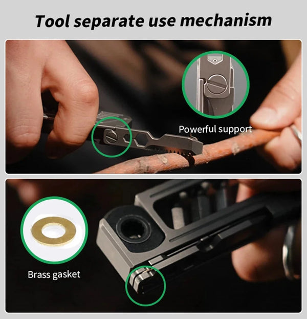 EDC Titanium Alloy Mini Spanner Wrench Multi-Tool – Portable Adjustable Repair Tool