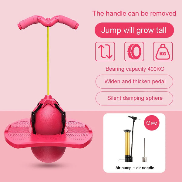 Bouncing Ball Pogo Jumper with Handle Pump & Balance Platform for Kids