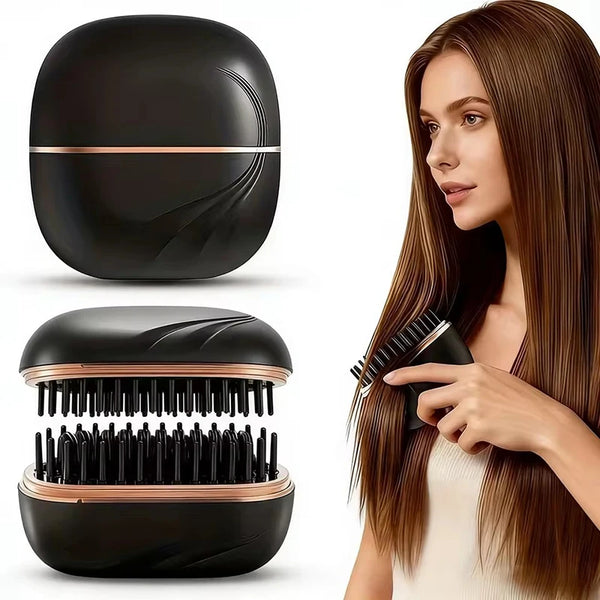 Mini Hair Straightening Comb with Wireless Charging & 3 Heat Settings