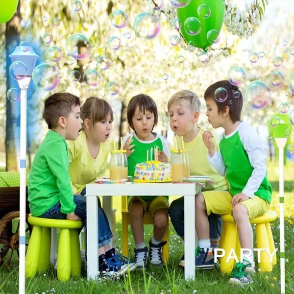 Rechargeable Bubble Maker Lamp – Automatic Bubble Torch with Stand, Lights & Music