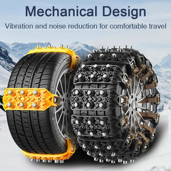 Heavy-Duty Rubber Anti-Skid Car Tire Chain — Universal TPU Snow & Mud Traction Aid (Single Piece)