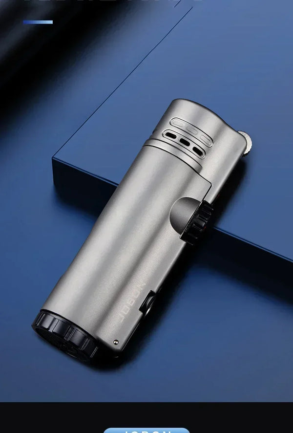 JOBON 4-Torch Jet Windproof Inflatable Lighter – Metal Flint Grinding Wheel Gas Lighter