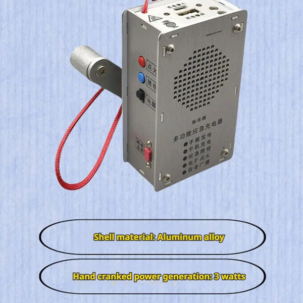 Emergency Hand Crank Generator Radio – Portable USB Charger, Flashlight & Plasma Igniter Survival Tool