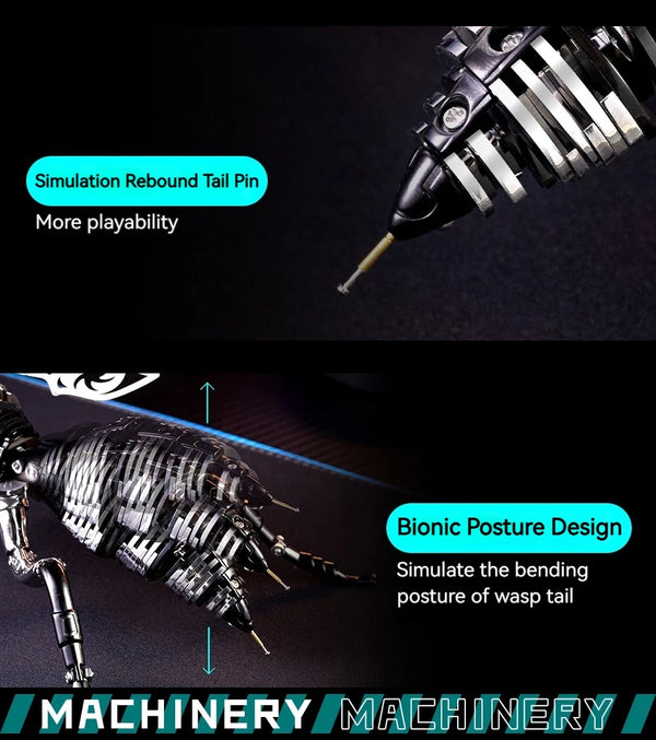 DIY Assembly 3D Metal Mechanical Model Kit – Scorpion, Cheetah, Wasp, Falcon, Pterosaur & Phoenix