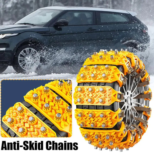 Heavy-Duty Rubber Anti-Skid Car Tire Chain — Universal TPU Snow & Mud Traction Aid (Single Piece)