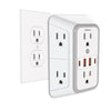 Wall Outlet Extender – 6 AC Outlets + 4 USB Ports (2 USB-C) Fast Charging Power Strip