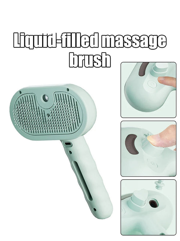 Pet Clean Steam Spray Dog Grooming Brush – Chemical-Free Steam Cleaning & Detangling Brush for Dogs