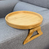 Natural Wooden Sofa Tray Table – Clip-On Armrest Snack & Coffee Tray with Phone Holder