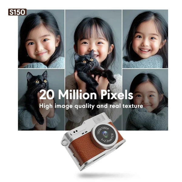 Retro Mini Digital Camera – 1080P Full-HD Video Recorder with LED Fill Light and 0.96" IPS Screen