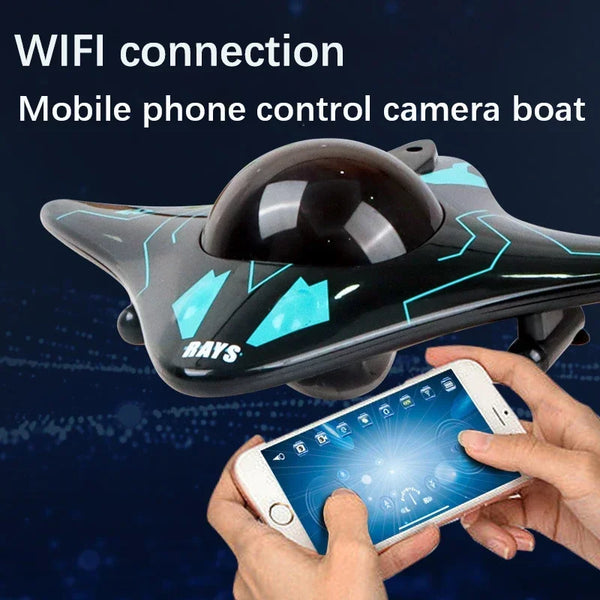 6CH RC Boat Submarine with Camera – WiFi FPV Underwater Remote Control Mini Camera Boat