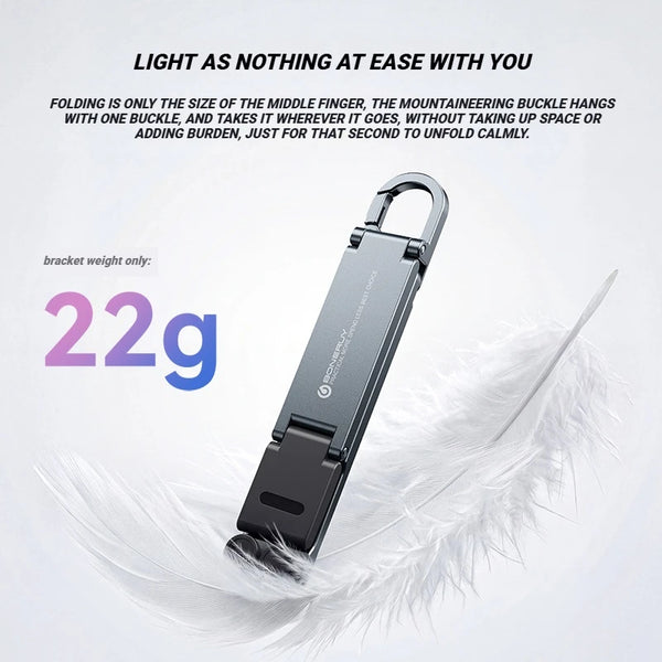 Desktop Aluminum Alloy Folding Phone Holder – Portable Keychain Universal Smartphone Stand