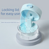 Drainable Denture Storage Case with Mirror & Layered Organizer Box