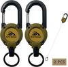 Retractable Keychain 2-Pack with Tactical Badge Reel & Steel Cord