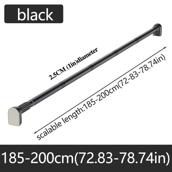 Adjustable Stainless Steel Shower Curtain Rod – No-Drill Telescopic Pole
