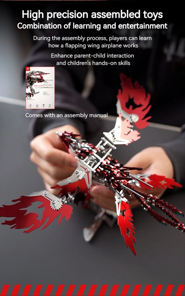 DIY Assembly 3D Metal Mechanical Model Kit – Scorpion, Cheetah, Wasp, Falcon, Pterosaur & Phoenix