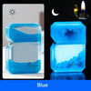 Luminous Quicksand Fluorescent Kerosene Lighter – Windproof Transparent Shell Creative Smoking Accessory Gift
