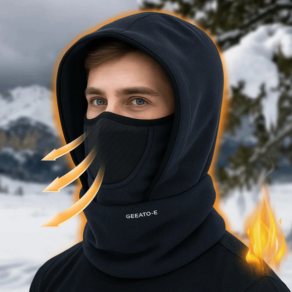 Waterproof Polar Fleece Balaclava with Thermal Hooded Neck Warmer