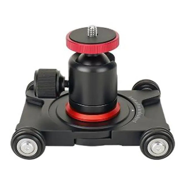 4-Wheel Camera Slider Dolly with 360° Panorama & Ball Head Mount