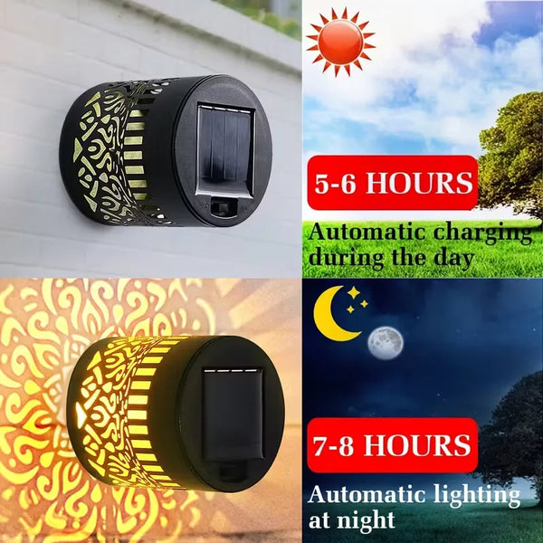 Solar Mandala Wall Lamp – Waterproof LED Fence Light for Garden & Courtyard