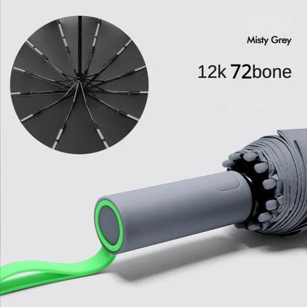 Automatic Windproof Umbrella with 72-Bone Frame & UV Protection