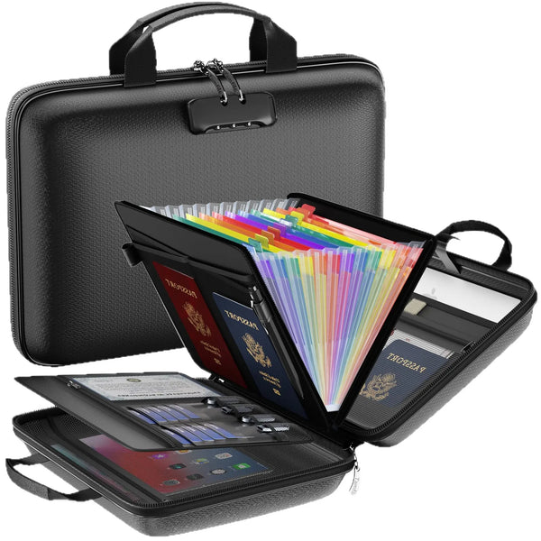 Hard-Shell Fireproof Document Box with Lock – Portable Secure Organizer for Home, Office & Travel