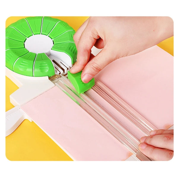 12-in-1 Manual Paper Cutter with Sliding Blade & Lace Guide