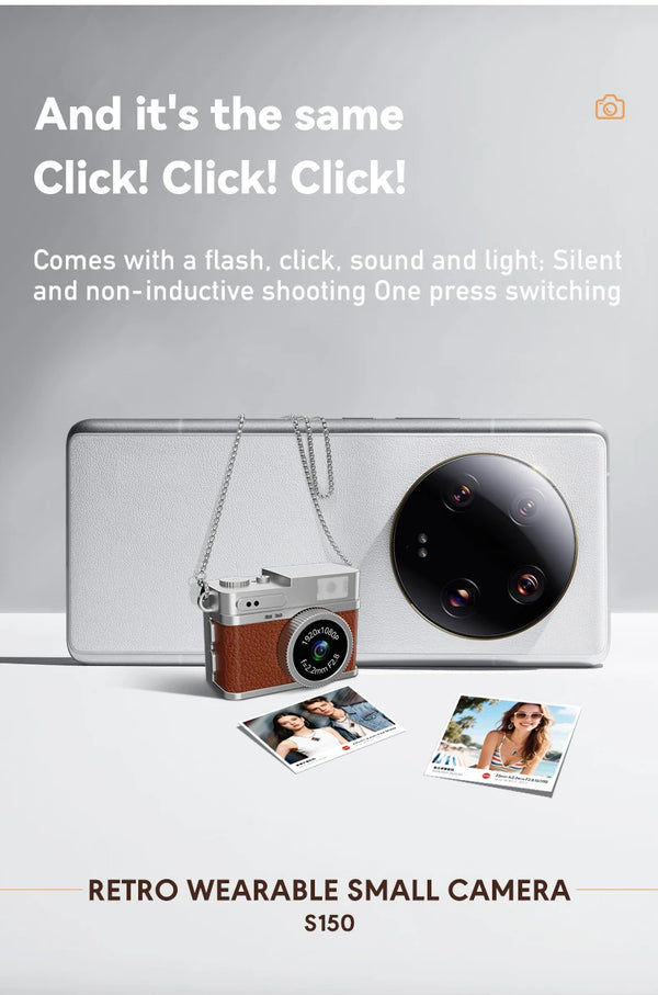 Retro Mini Digital Camera – 1080P Full-HD Video Recorder with LED Fill Light and 0.96" IPS Screen