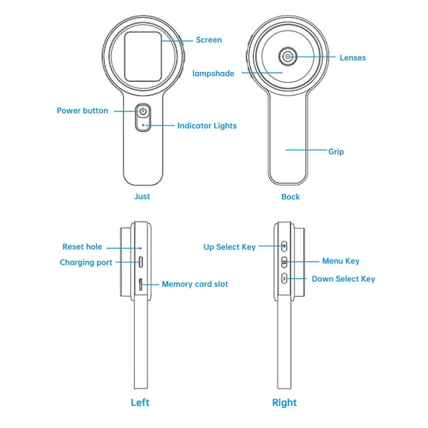 Handheld Digital Microscope with 100X Magnification and 2-Inch IPS Screen