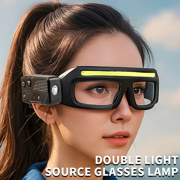 Safety Glasses with Built-In LED Lights – Anti-Fog Type-C Rechargeable Protective Glasses for Cycling, Welding & Outdoor Use