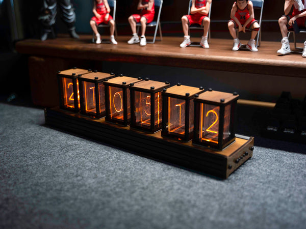 Luxury Nixie Glow Tube Clock – Wood DIY RGB Digital Desk Clock