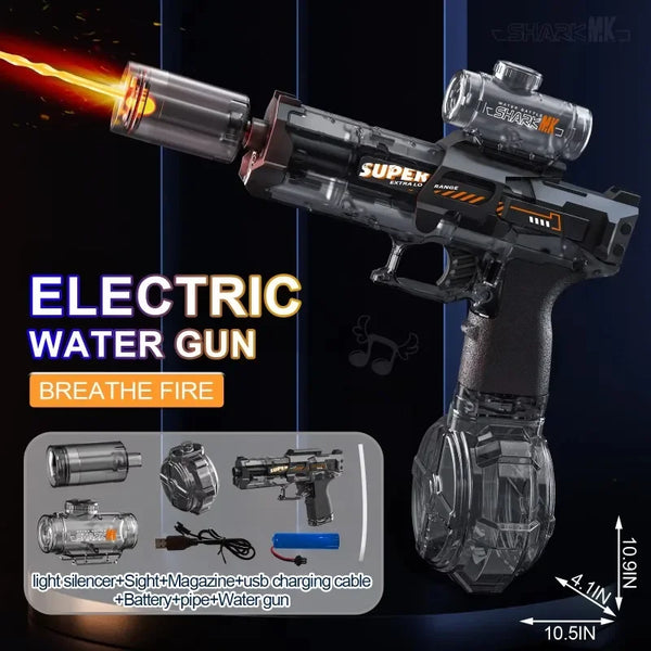 LED Electric Water Gun – Automatic Water Pistol with Lights for Summer Outdoor Fun