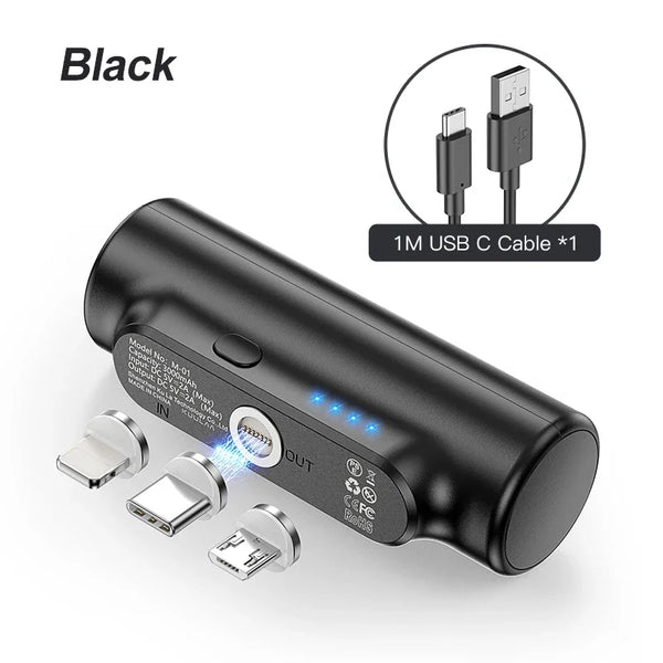 5000mAh Magnetic Mini Power Bank with Wireless & Fast Charging