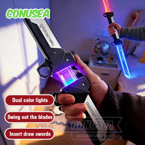 Double-Bladed Lightsaber Sword Toy – Luminous Interactive Cosplay Light Sword for Kids & Adults