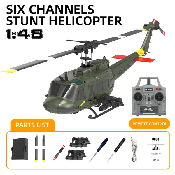 RC ERA C032 (UH-1) 6-Channel Stunt Helicopter – Aileron-Free Reverse Flight Electric Remote-Controlled Model