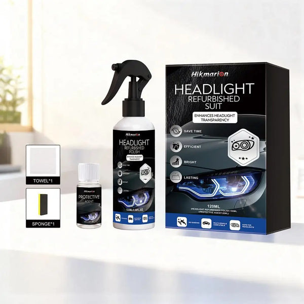 Car Headlight Restoration Kit – Lens Cleaner, Polisher & UV Protection Solution