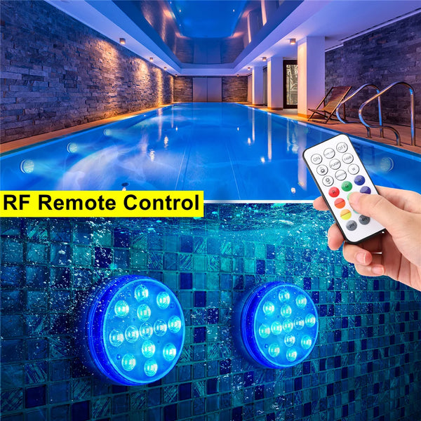 Waterproof RGB LED Submersible Pool Lights with Remote Control
