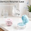 Drainable Denture Storage Case with Mirror & Layered Organizer Box