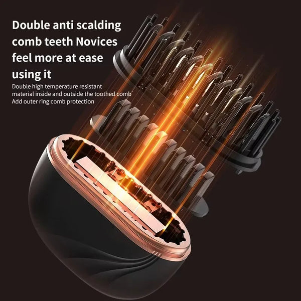 Mini Hair Straightening Comb with Wireless Charging & 3 Heat Settings