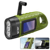 Solar Hand Crank LED Emergency Light with 200m Range & Weatherproof Hook
