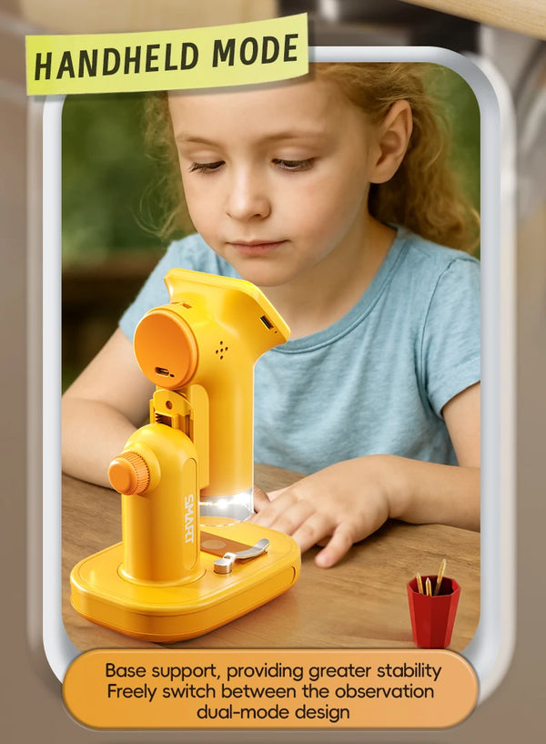 1600X Handheld Digital Microscope with 2-Inch HD Screen – Portable Electronic Magnifier with Camera & Video, 3-Level Lighting, Multilingual Interface