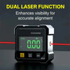 2-Side Magnetic Digital Angle Gauge with Laser – Precision Inclinometer & Electronic Protractor