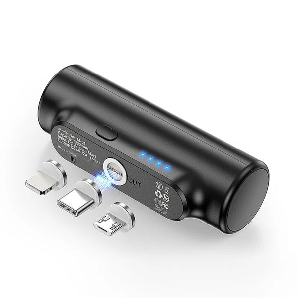 5000mAh Magnetic Mini Power Bank with Wireless & Fast Charging