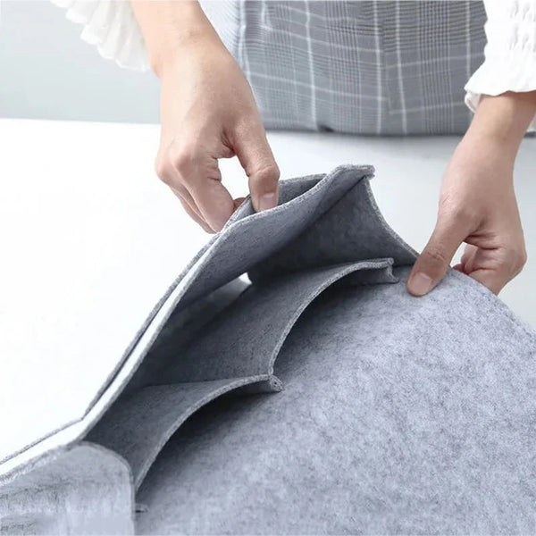 Felt Bedside Hanging Storage Bag with Foldable Design & Multiple Colors